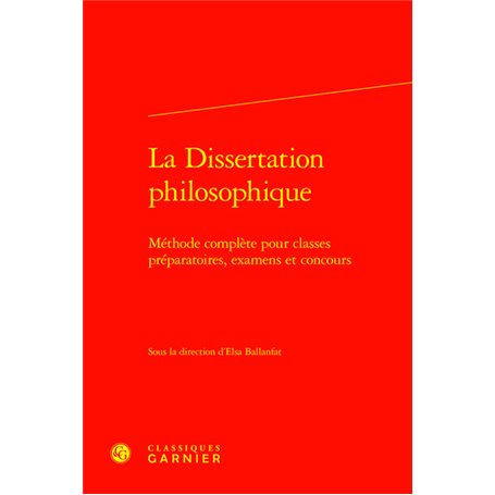 La Dissertation philosophique