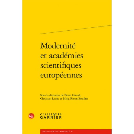 Modernité et académies scientifiques européennes