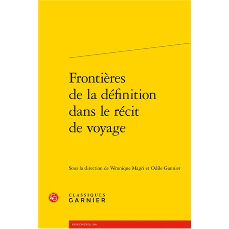 Frontières de la définition dans le récit de voyage