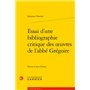 Essai d'une bibliographie critique des oeuvres de l'abbé Grégoire