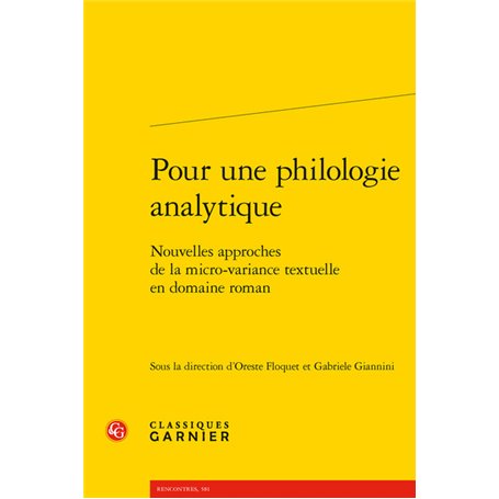 Pour une philologie analytique