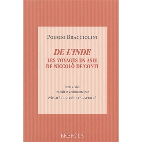 DE L'INDE. VOYAGES EN ASIE DE NICCOLO DE CONTI