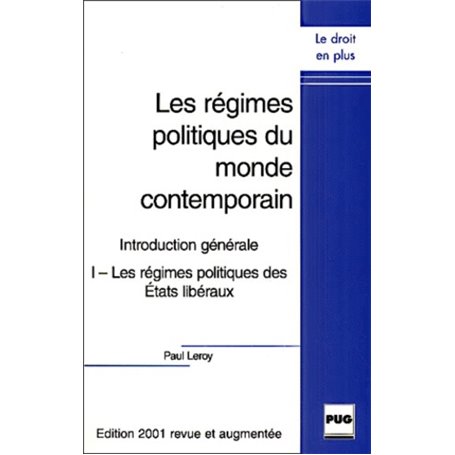 REGIMES POLITIQUES DU MONDE CONTEMPORAIN T1 - Nlle Edition