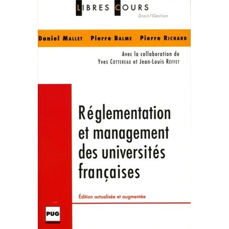 REGLEMENTS ET MANAGEMENT DES UNIVERSITES FRANCAISES