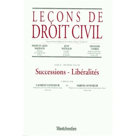 successions - libéralités - 5ème édition