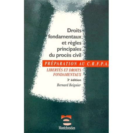 PRÉPARATION AU CRFPA - LES DROITS FONDAMENTAUX ET RÉGLEMENTS DANS LE PROCÈS CIVI