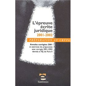 PRÉPARATION AU CRFPA - L'ÉPREUVE ÉCRITE JURIDIQUE