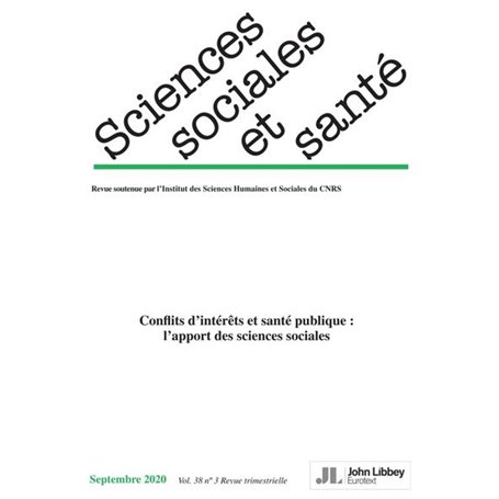 Revue Sciences Sociales et Santé. Vol. 38 - N°3-2020 (septembre 2020)