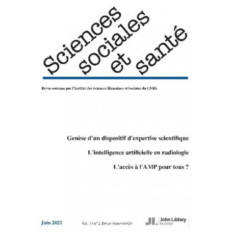 Revue Sciences Sociales et Santé. Vol. 39 - N°2 - Juin 2021