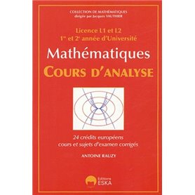 Cours d'analyse licence L1 et L2, 1re et 2e année d'université