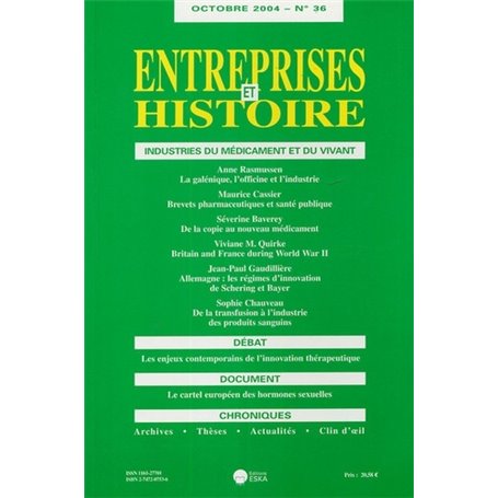 ENTREPRISES ET HISTOIRE 36 INDUSTRIES DU