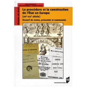 PROCEDURE ET LA CONSTRUCTION DE L ETAT EN EUROPE