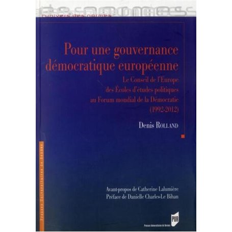 POUR UNE GOUVERNANCE DEMOCRATIQUE EUROPEENNE