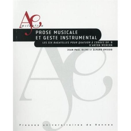 PROSE MUSICALE ET GESTE INSTRUMENTAL AVEC CD