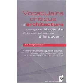 VOCABULAIRE CRITIQUE D ARCHITECTURE