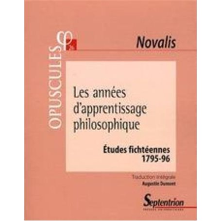 Les années d''apprentissage philosophique