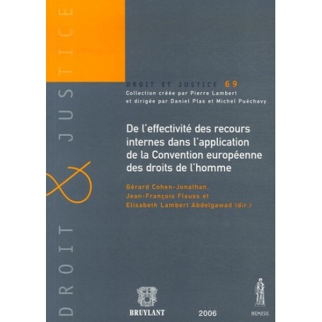 de l'effectivité des recours internes dans l'application de la convention europé