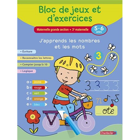 BLOC DE JEUX ET D'EXERCICES-J'APPRENDS LES NOMBRES/MOTS (5-6