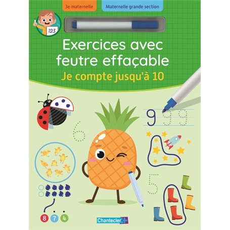 Exercices avec feutre effaçable - Je compte jusqu'à 10