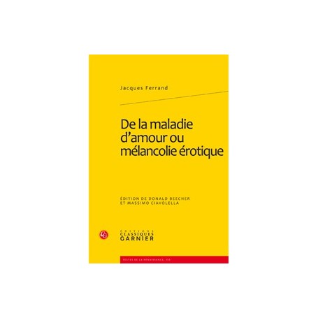 De la maladie d'amour ou mélancolie érotique