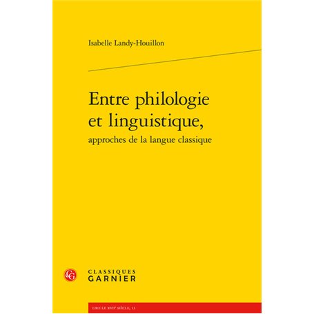 Entre philologie et linguistique,