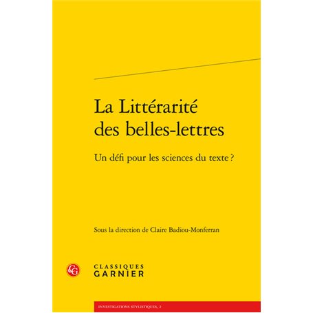 La Littérarité des belles-lettres