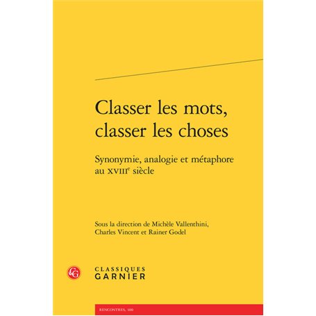 Classer les mots, classer les choses