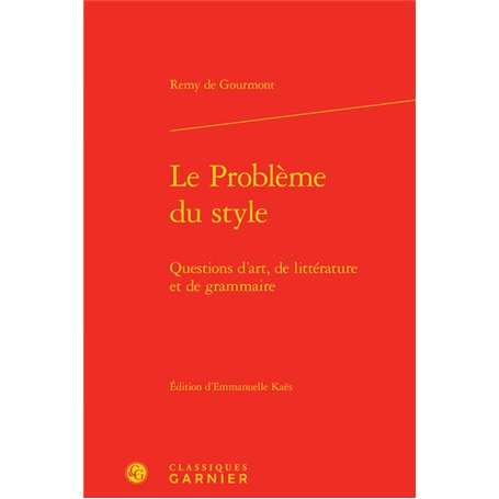 Le Problème du style