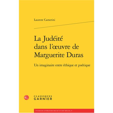 La Judéité dans l'oeuvre de Marguerite Duras