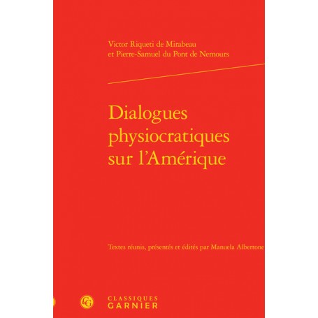 Dialogues physiocratiques sur l'Amérique