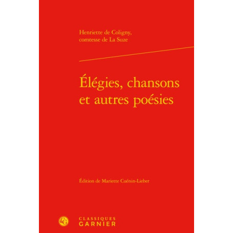 Élégies, chansons et autres poésies