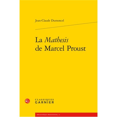 La Mathesis de Marcel Proust