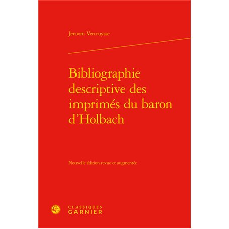 Bibliographie descriptive des imprimés du baron d'Holbach