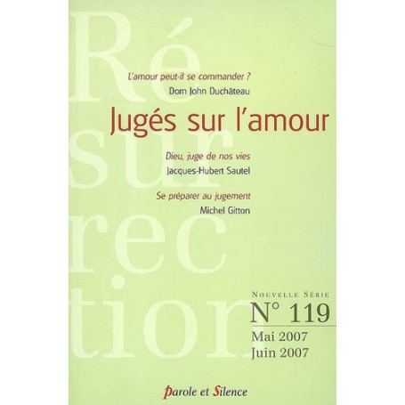 Resurrection n119 mai/juin 2007 - juges sur l'amour