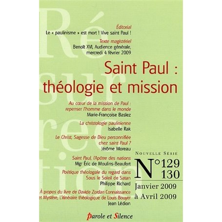 resurrection 129-130 - st paul: theologie et missions