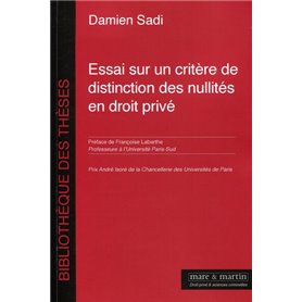 Essai sur un critère de distinction des nullités en droit privé