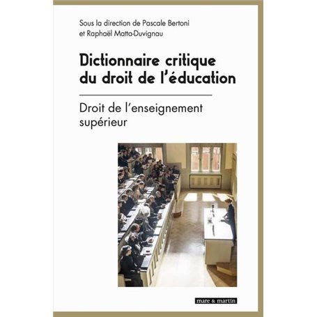 Dictionnaire critique du droit de l'éducation