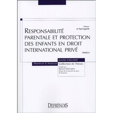 responsabilité parentale et protection des enfants en droit international privé