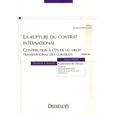 LA RUPTURE DU CONTRAT INTERNATIONAL