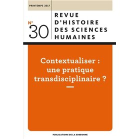 Revue d'histoire des sciences humaines 30