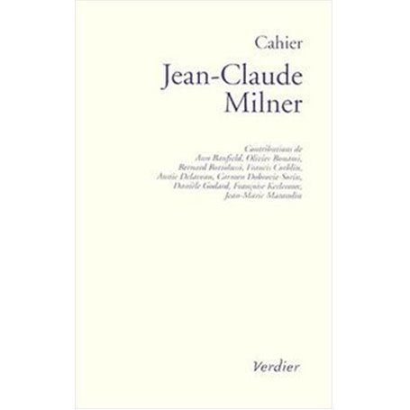 Cahier Jean-Claude Milner