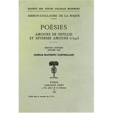 Poésies: Amours de Phyllis et Diverses Amours (1590)