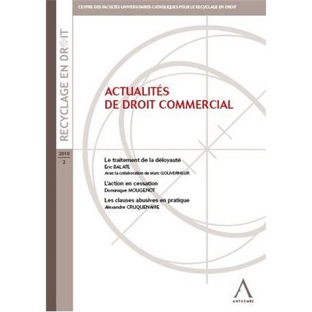 ACTUALITÉS DE DROIT COMMERCIAL