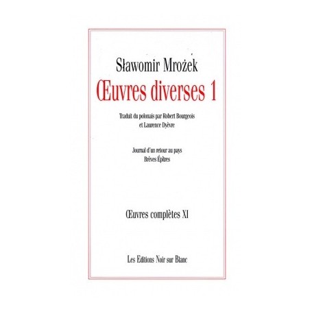 OEUVRES COMPLETES VOL 11 OEUVRES DIVERSES 1