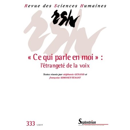 Revue des Sciences Humaines, n°333/janvier-mars 2019