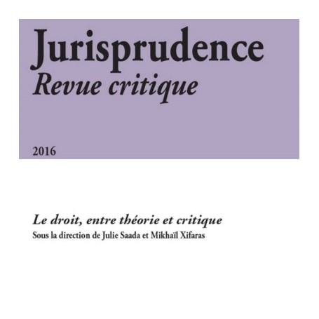 JURISPRUDENCE - REVUE CRITIQUE 2016