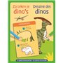 Dessine des dinos - 12 cartes pochoirs