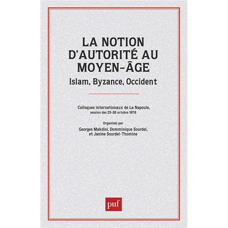 La notion d'autorité au Moyen-Âge