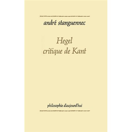 Hegel, critique de Kant