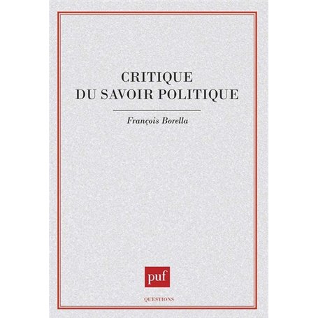 Critique du savoir politique